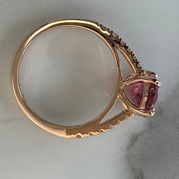 14k Rose Gold and Pink Tourmaline Ring - Picture 3 of 8